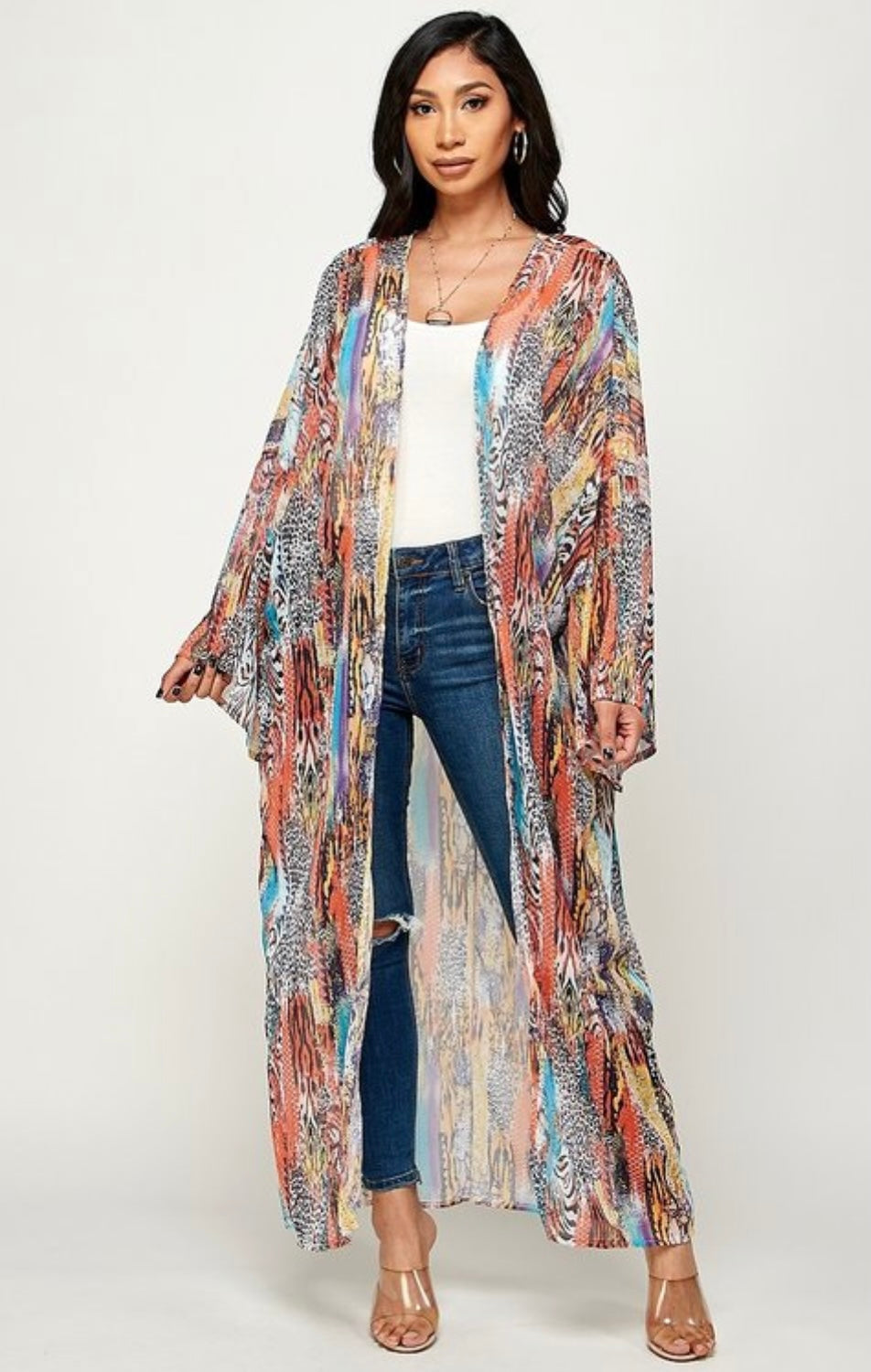 Orange Print Duster