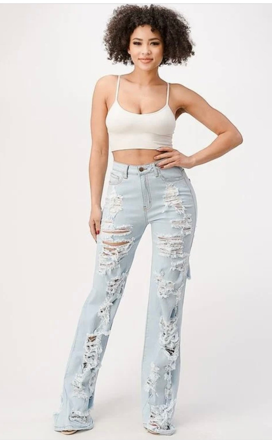 Black Denim distressed Jeans