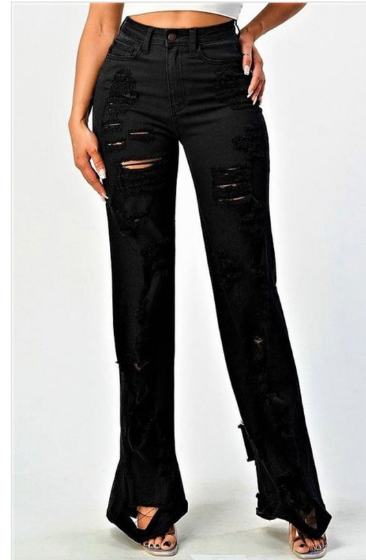 Black Denim distressed Jeans