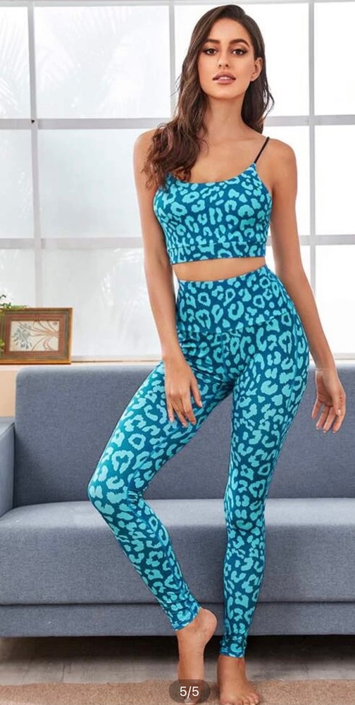 Turquoise and Ocean Animal Print sports set