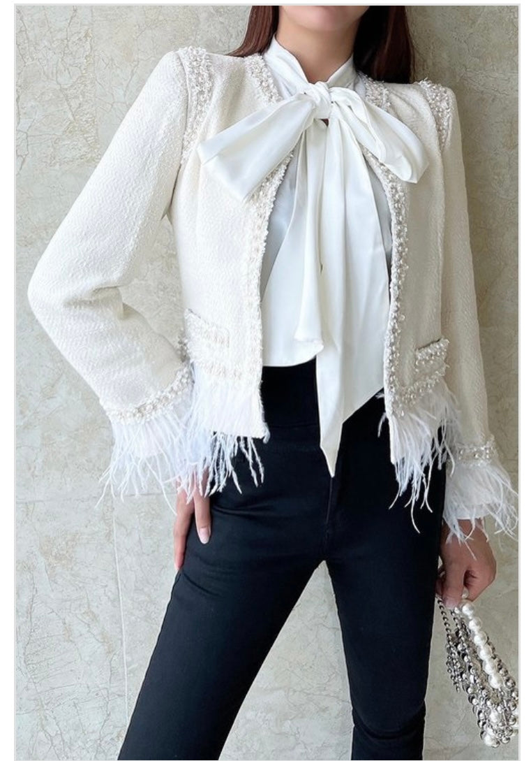 White  Embellished Jacket