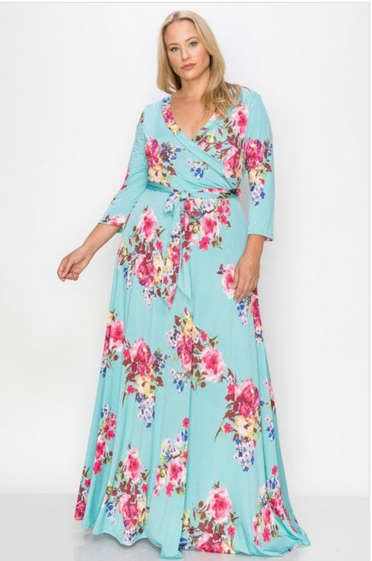 Floral Turquoise Maxi